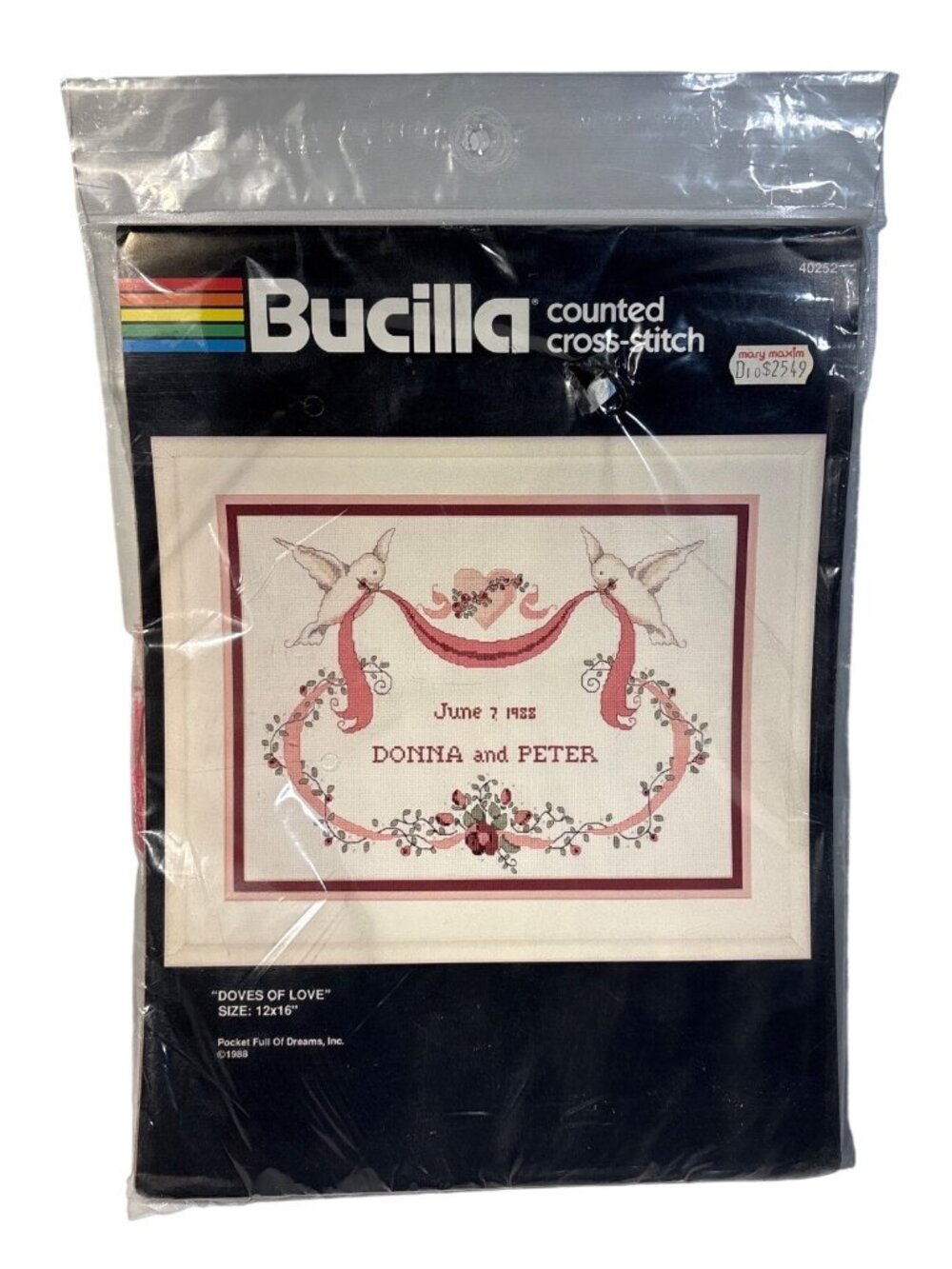 Bucilla Doves Of Love Counted Cross Stitch Kit Wedding Announcement 1988 New